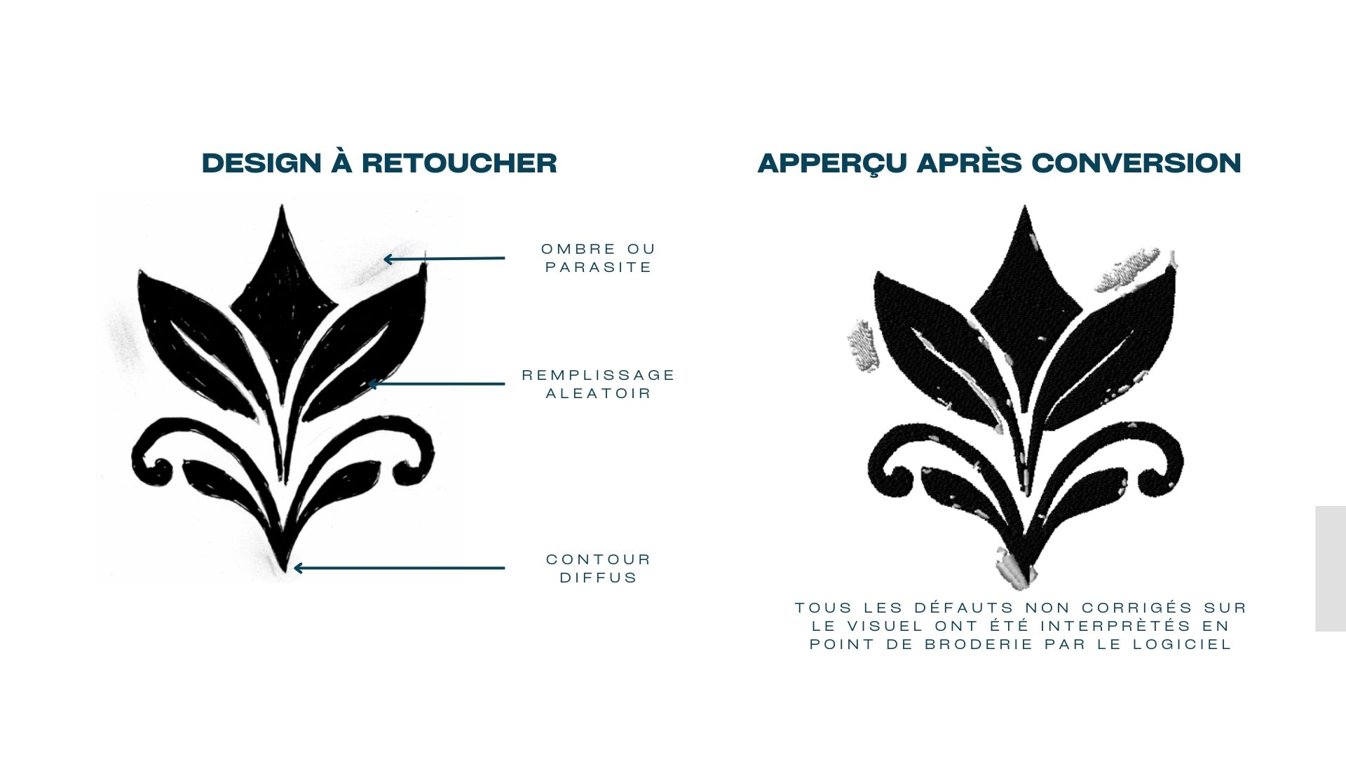 Exemple de design à retoucher après conversion